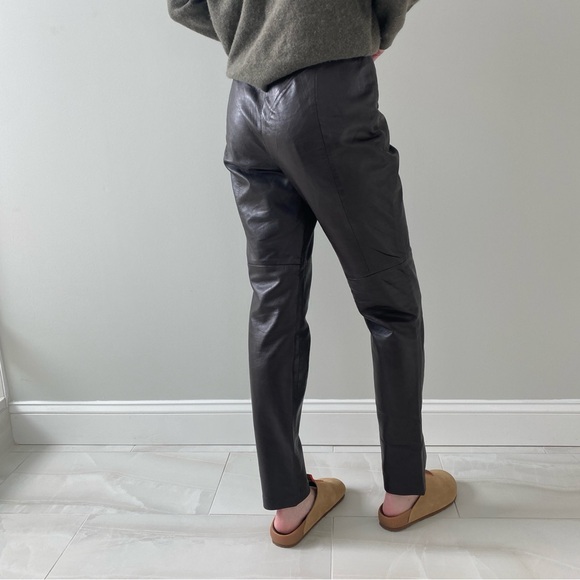 100% Leather Chocolate Brown Pants - Picture 5 of 8